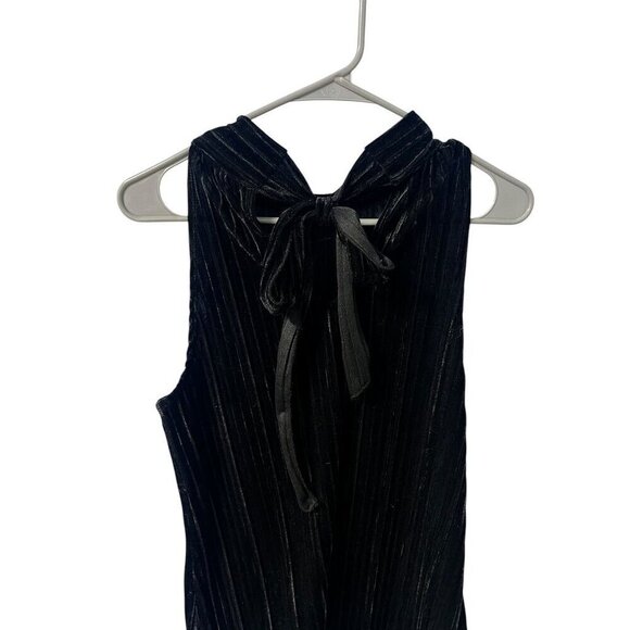 Max Studio Black Velvet Sleeveless Tie Neck Top, Y2K, WORK ATTIRE, MEDIUM - Picture 11 of 13